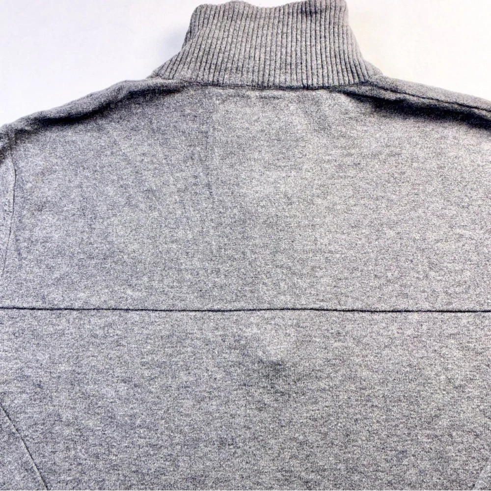 Mens The North Face 1/4 Quarter Zip Sweater XL Heather Gray Cotton Wool Knit